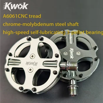 Kwok Fahrradpedale, Aluminiumlegierung, ultraleicht, MTB, Rennradpedale, 3-lagige Fahrradpedale, rutschfestes