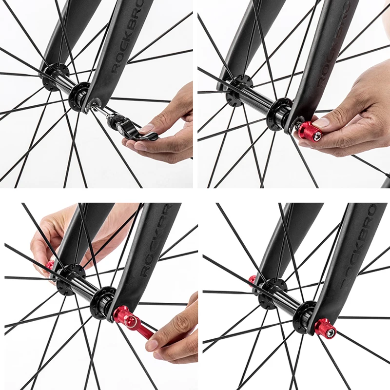 ROCKBROS Fahrrad Schnellspanner Fahrrad Radnabe Spieße vorne hinten QR – Image 5