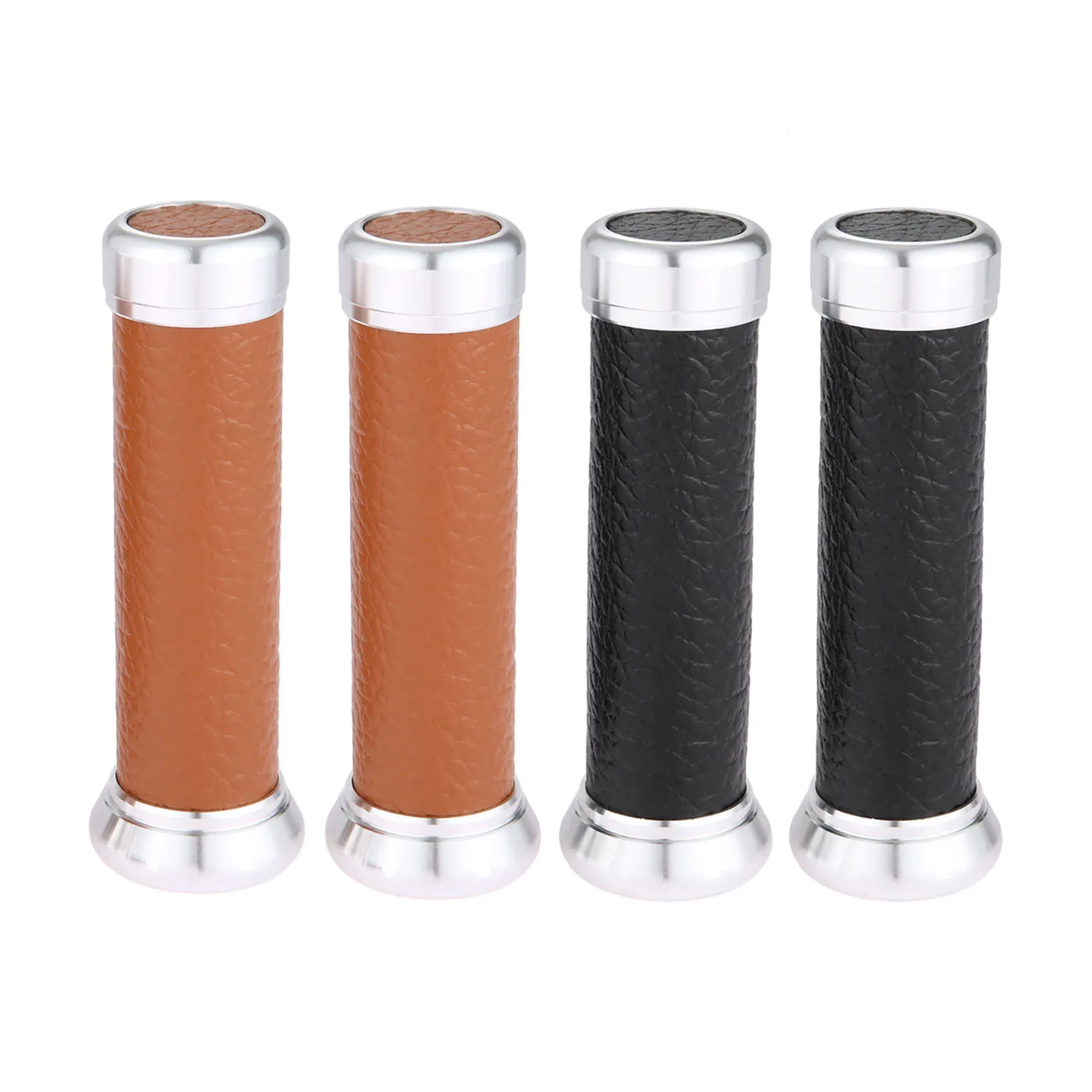 7/8 "22mm Vintage Motorrad Griff Griffe Aluminium Leder 22MM Roller Lenker Für Off-Road fahrzeuge (2 Stück)