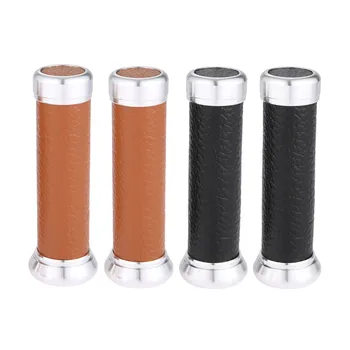 7/8 "22mm Vintage Motorrad Griff Griffe Aluminium Leder 22MM Roller Lenker Für Off-Road fahrzeuge (2 Stück)