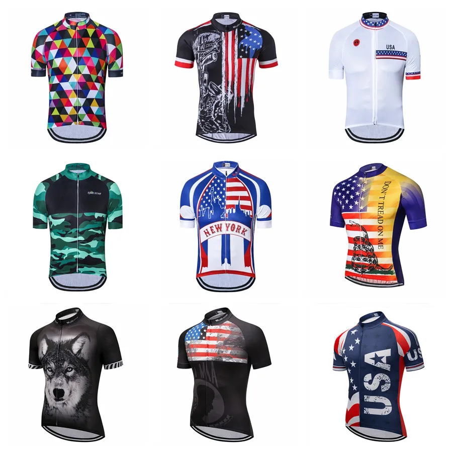 USA radfahren jersey männer Bike trikots kurzarm sommer Pro Road MTB Maillot Ciclismo Fahrrad Tops T-shirts