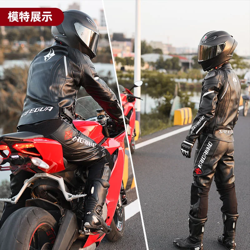 Männer frauen Motorrad Racing Reiten hosen AVRO PU Mikrofaser Leder – Image 5