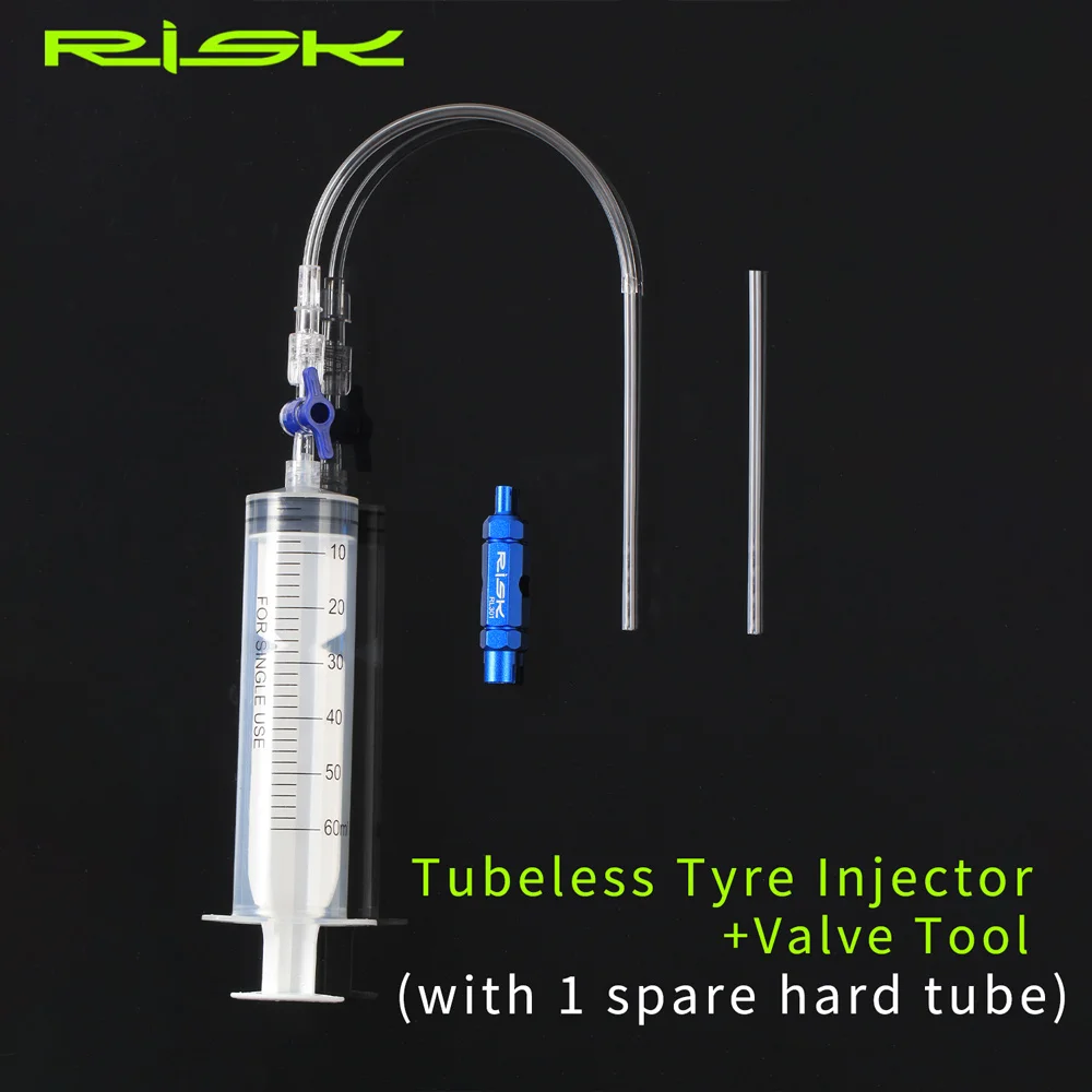 RISIKO Tubeless Reifen Injektor Fahrrad Dichtmittel Injektion Werkzeug für Mtb Rennrad Zubehör Ventil Werkzeug