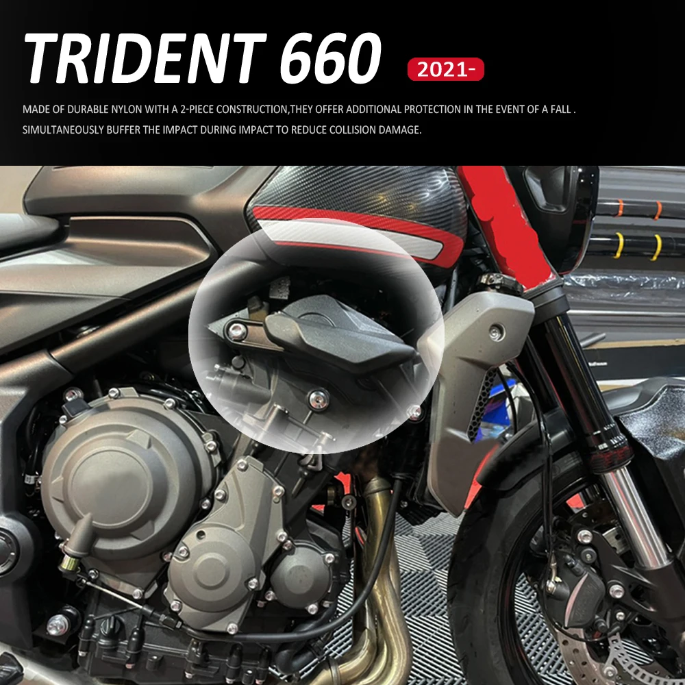 Trident 660 2021 2022 Motorrad Zubehör Rahmen Schutz Seite Crash Pads – Bild 3