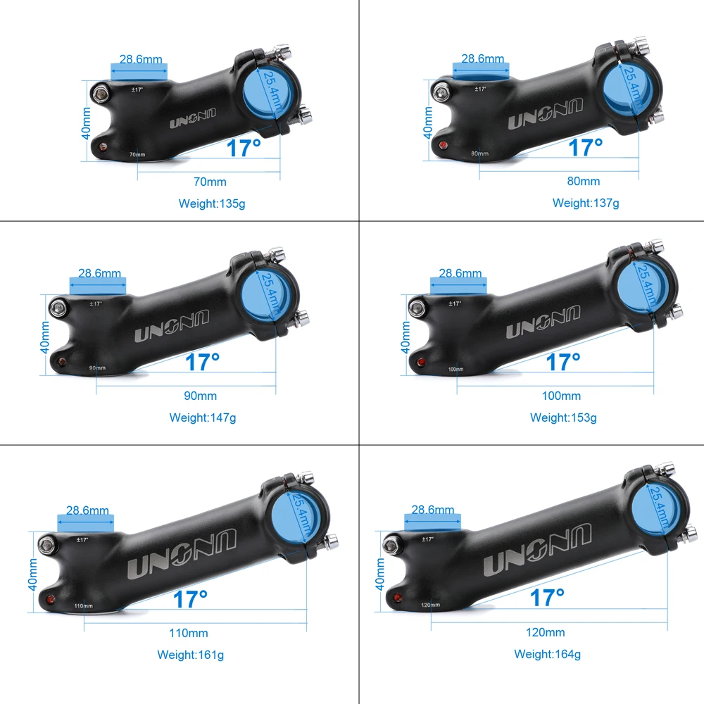 UNO 25,4 mm Vorbau MTB Fahrradlenker Vorbau 7 17 35 Grad Ultraleicht – Image 4