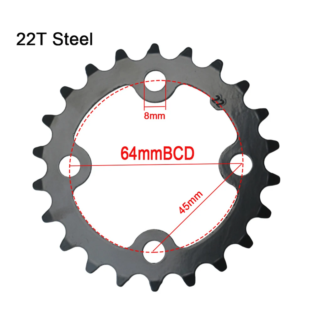 22/24/26/28T 64BCD MTB Kettenblatt Langlebiges Kettenrad 36/38T 104BCD Fahrradkurbelgarnitur Kettenblatt