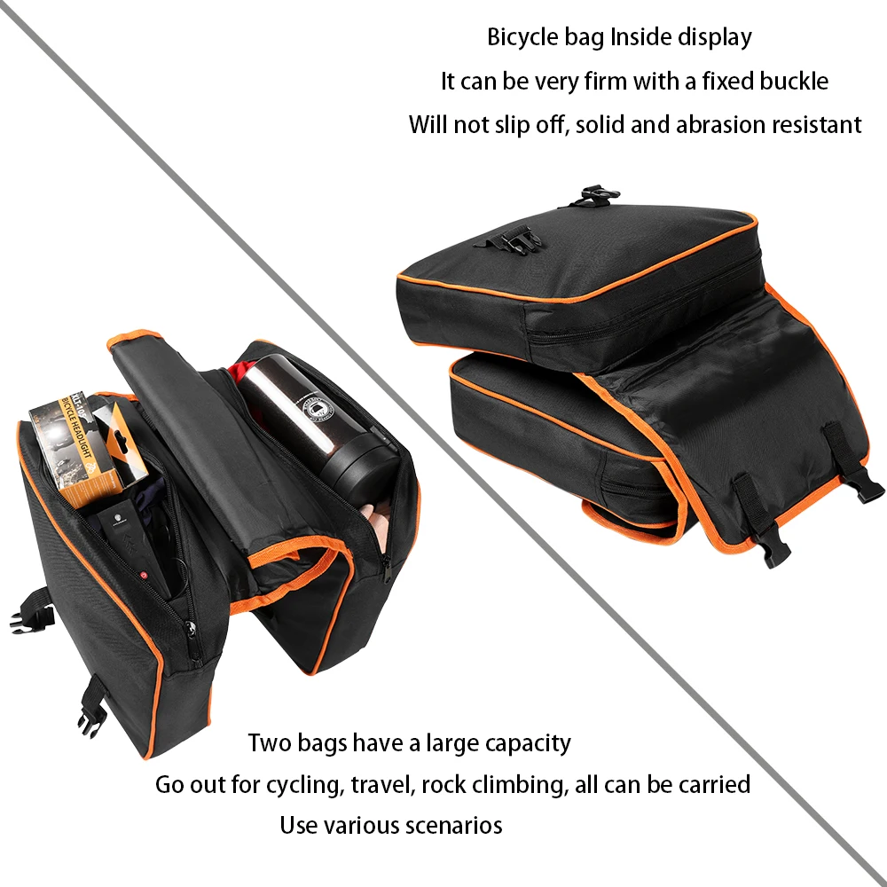 Doppel Seite Reise Fahrrad Stamm Tasche Gepäck Pannier Rücksitz MTB – Bild 4