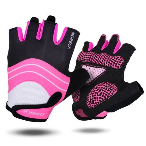Radfahren Halbe Finger Handschuhe Männer Frauen Rosa MTB Fahrrad Handschuhe Sport Fitness Fahrrad Stoßfest Gym