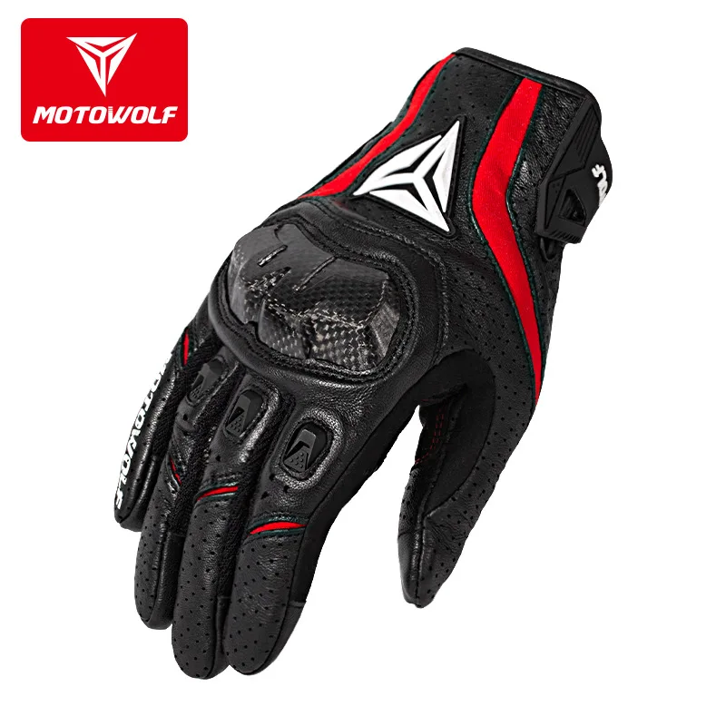 Motorrad Handschuhe Männer Leder Handschuhe Sommer Radfahren Motorrad – Bild 3