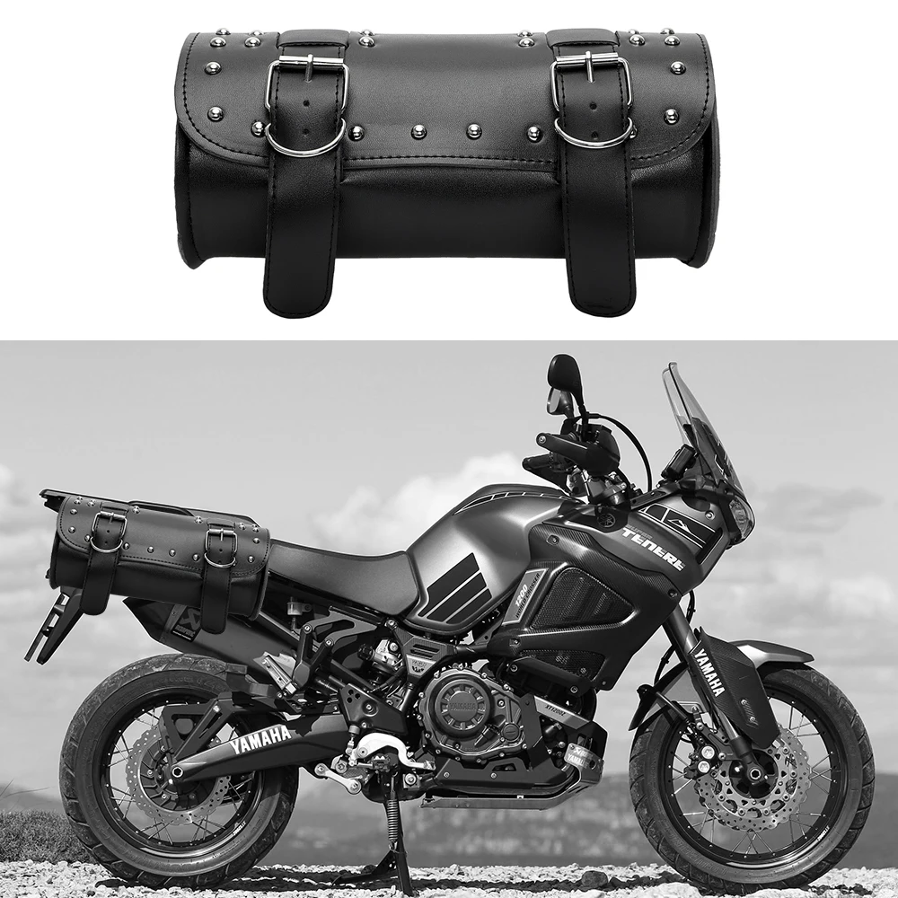 Motorrad Tasche Moto Rucksack Sattel Tasche PU Leder Motor Gepäck – Image 3