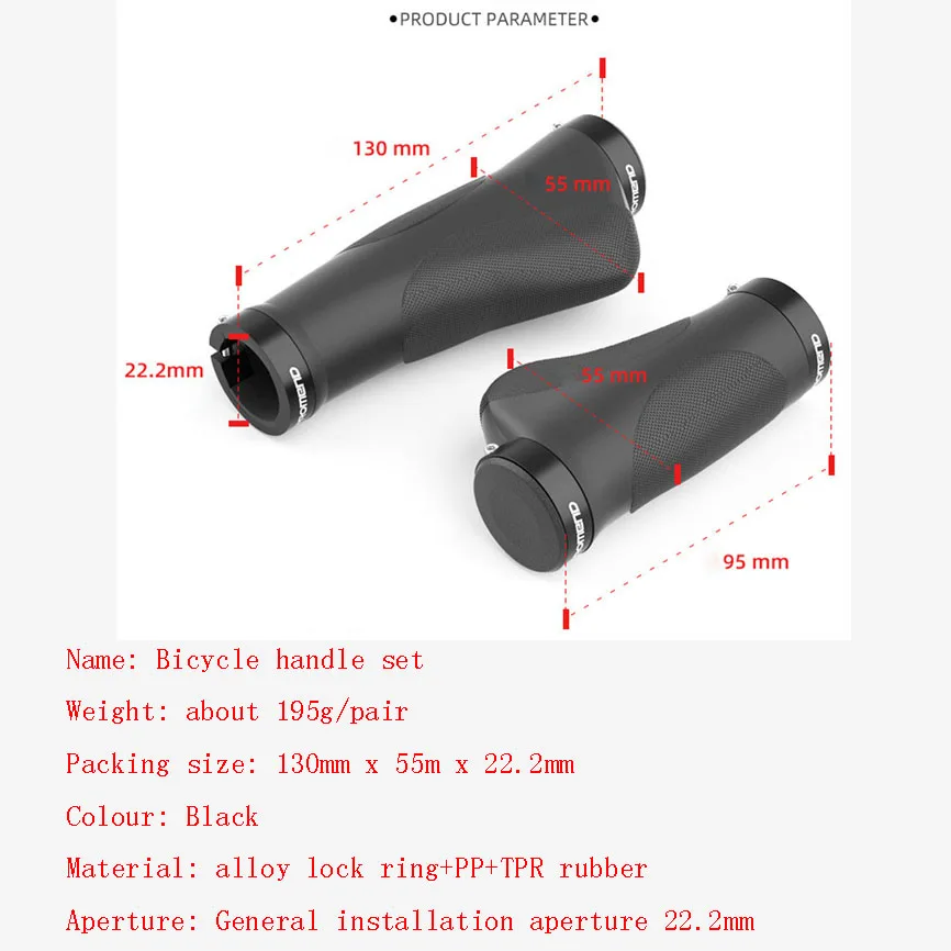 Fahrrad-Lenkergriffe TPR Integrierte Gummigriffe MTB Radsport – Image 2
