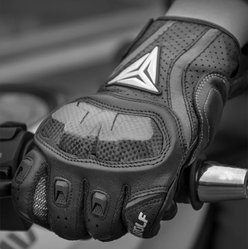 Motorrad Handschuhe Männer Leder Handschuhe Sommer Radfahren Motorrad – Bild 4