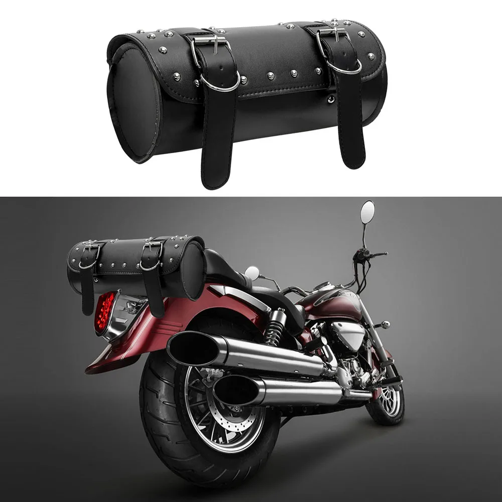 Motorrad Tasche Moto Rucksack Sattel Tasche PU Leder Motor Gepäck – Image 4
