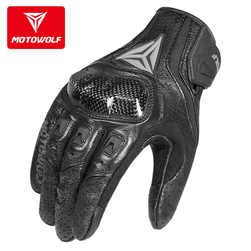 Motorrad Handschuhe Männer Leder Handschuhe Sommer Radfahren Motorrad Guantes Moto Motocross Fahrrad