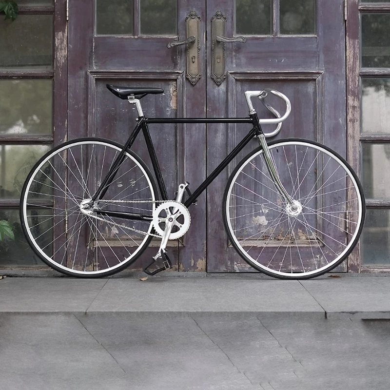 Single Speed Vintage Fahrradkurbelgarnitur Fixed Gear Silber Rennrad – Image 5