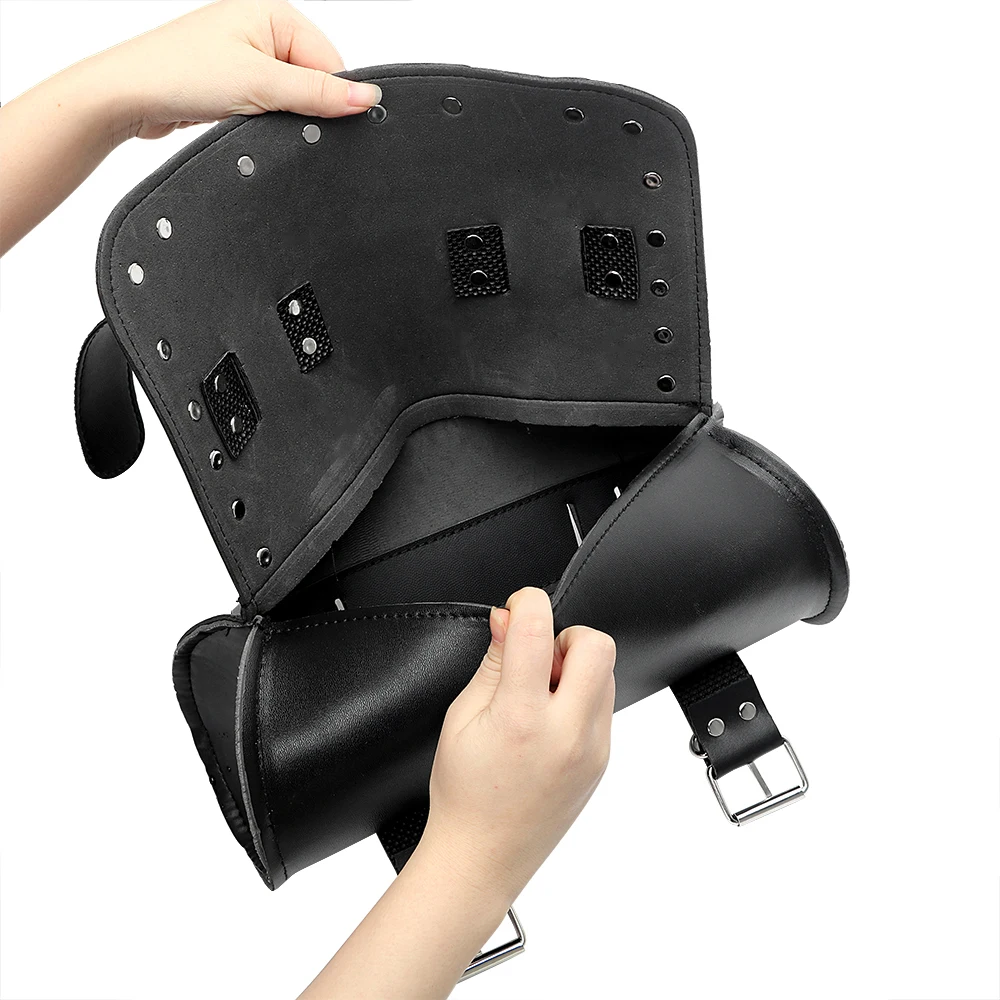 Motorrad Tasche Moto Rucksack Sattel Tasche PU Leder Motor Gepäck – Image 5