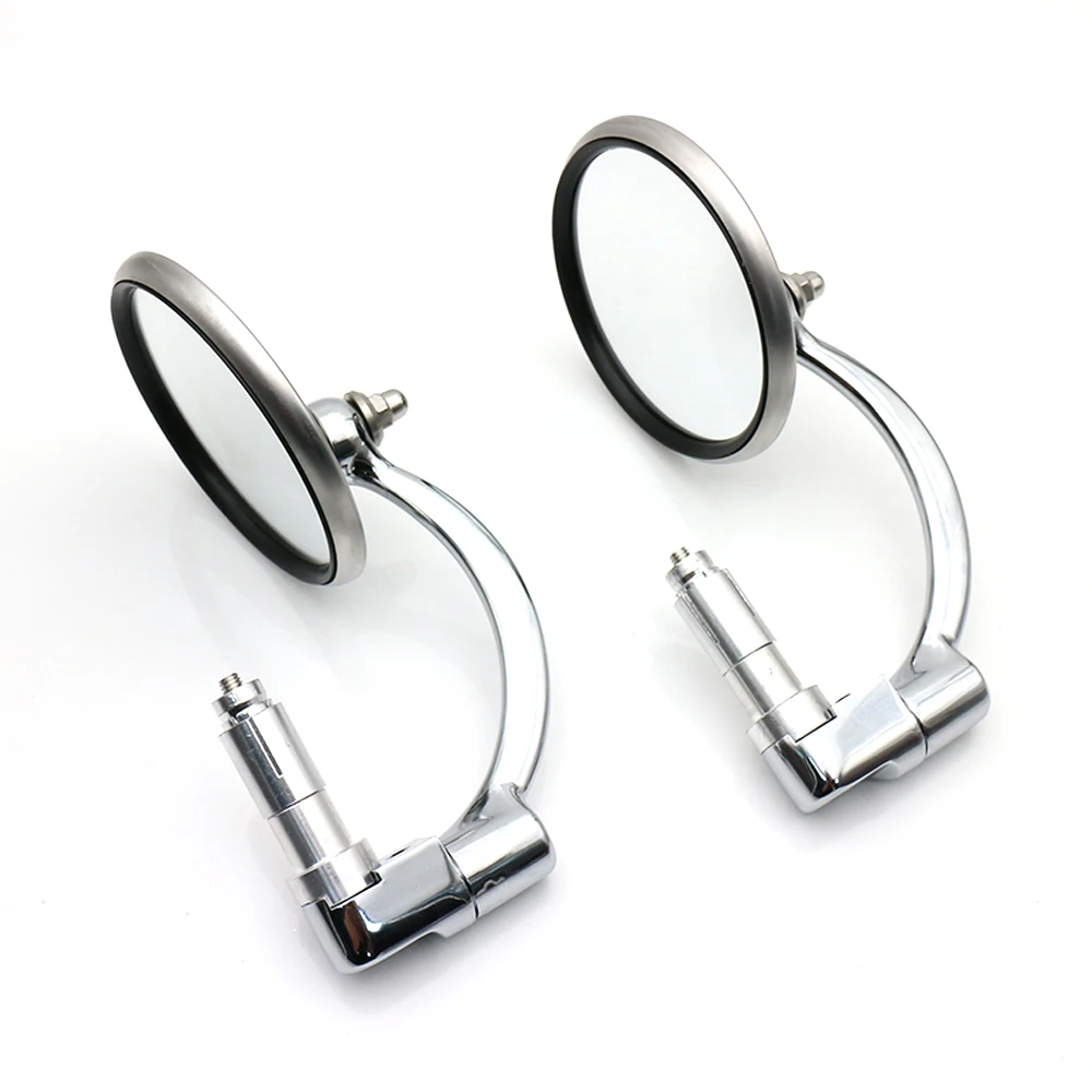 Motorrad Chrom Aluminium 7/8" 22mm Lenkerende Seitenrückspiegel – Bild 4