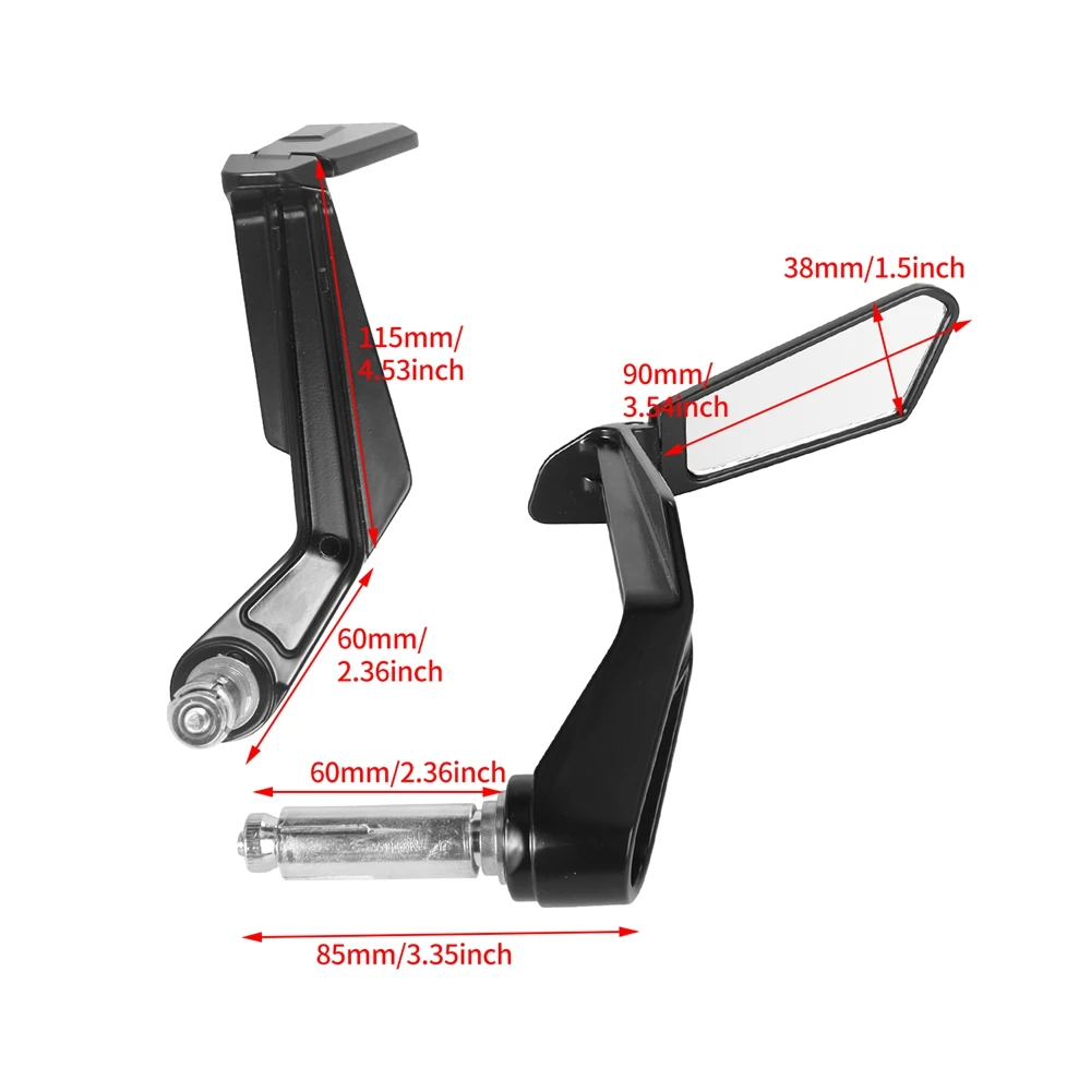 1 Paar 7/8 Zoll (22 mm) Motorrad-Rückspiegel, universelle – Bild 3