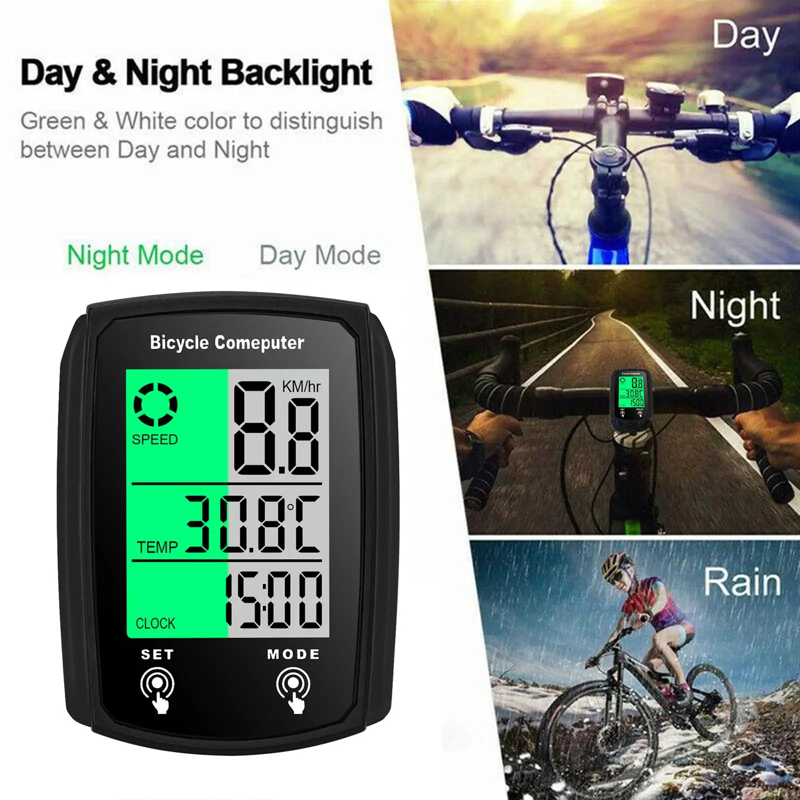 Fahrradcomputer, kabelgebundener Tachometer, USB-Ladefunktion – Image 2