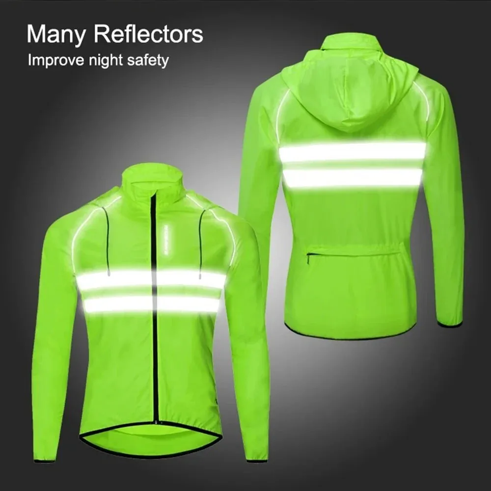 Winddichte wasserdichte reflektierende Fahrradjacke MTB Fahrrad dünne – Immagine 4