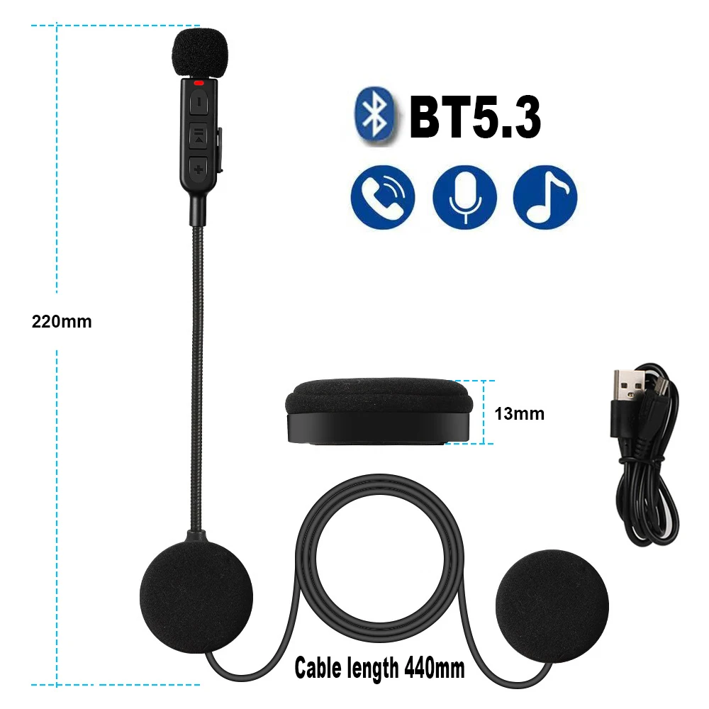 Motorradhelm Bluetooth 5.3 Headset Stereo Headset Motorrad Universal Helm Headset Drahtloses Freisprechen