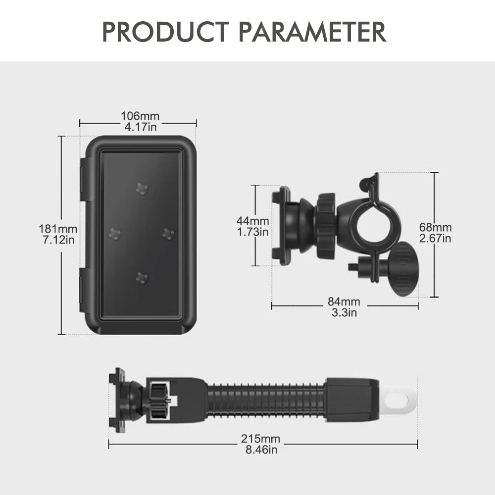 Wasserdichter Motorrad- und Fahrrad-Handyhalter für Lenker – Bild 6