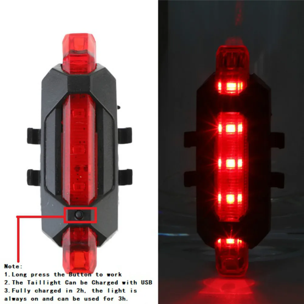 Fahrrad Licht USB LED Wiederaufladbare Set MTB Rennrad Vorne Hinten – Bild 5