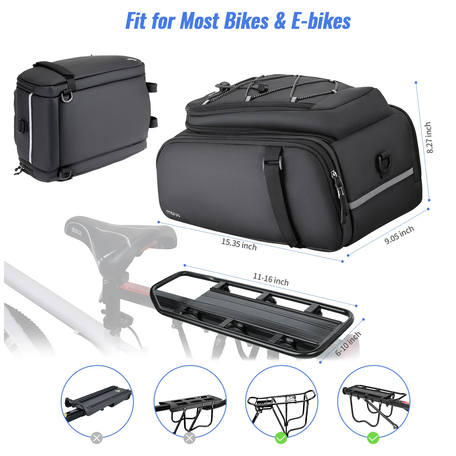 Fahrradtasche für Gepäckträger, E-Bike Hecktasche – Image 5