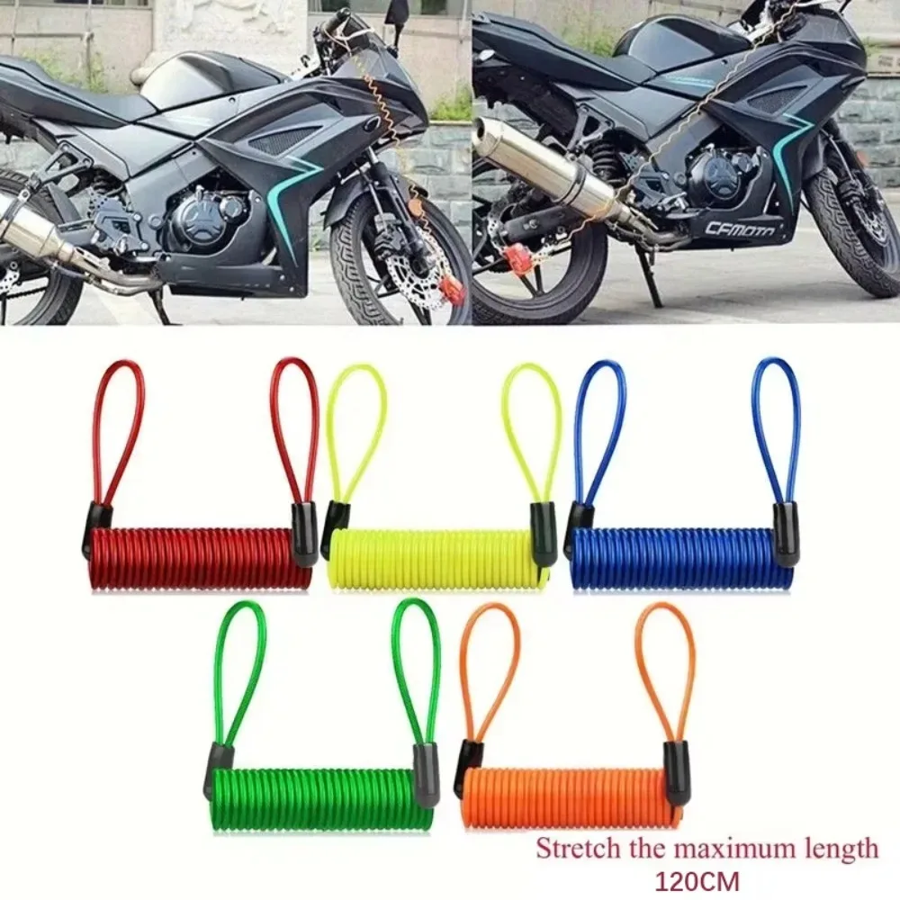 1,2 m Fahrrad Frühling Kabel Anti-diebstahl Lock Seil Alarm Disc Lock Fahrrad Sicherheit Erinnerung Motorrad