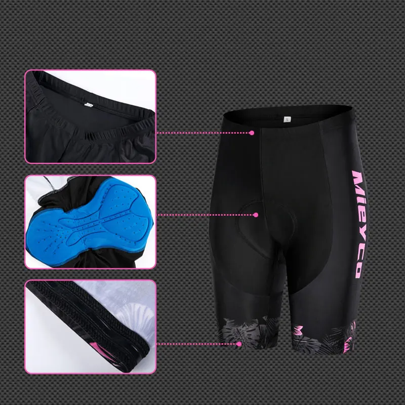 Damen-Radtrikot-Set mit kurzen Ärmeln und 3D-gepolsterten Trägerhosen – Image 4