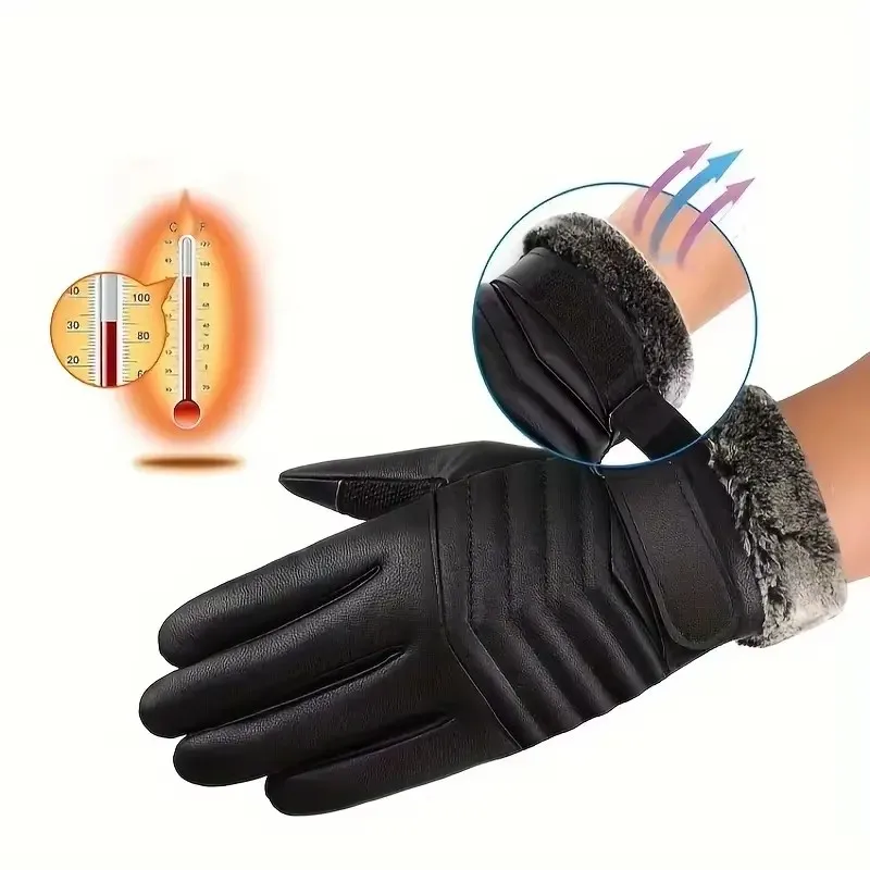 Winter-Fahrradhandschuhe für Herren, wasserdicht, Touchscreen – Bild 3