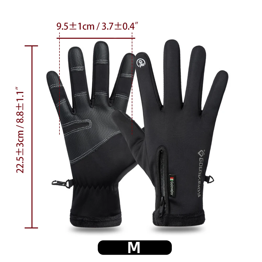 Motorradhandschuhe mit Touchscreen-Funktion, Winter-Thermo-Fleece-gefütterte, wasserabweisende