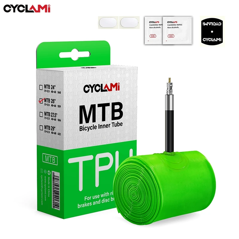 CYCLAMI Ultraleichter Fahrradschlauch 26 27,5 29 Zoll MTB Fahrrad TPU Material Reifen 45 mm französisches