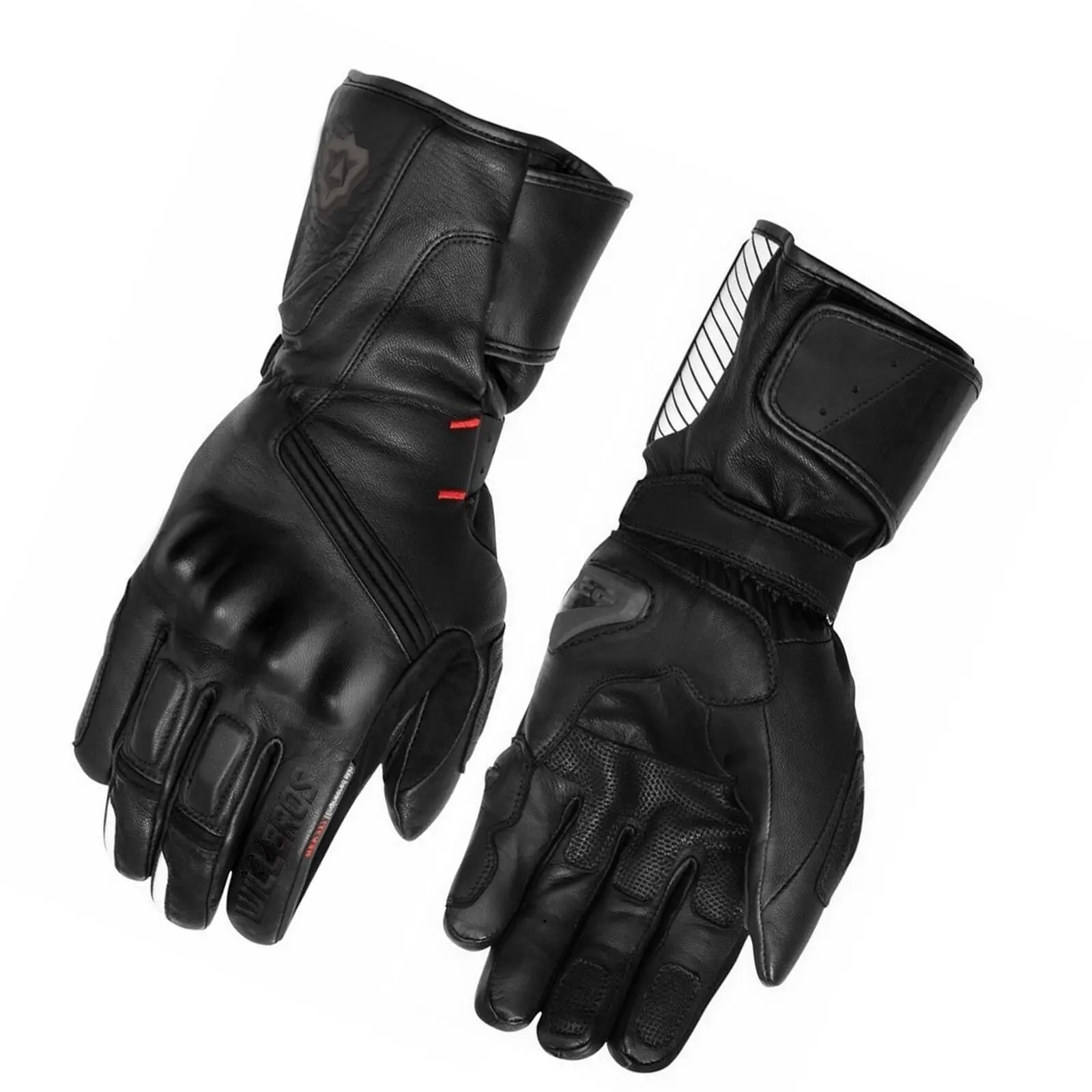 Motorrad-Winterhandschuhe Wasserdicht Wärmend Guantes Moto Herren-Fahrhandschuhe Touchscreen Echtes Leder