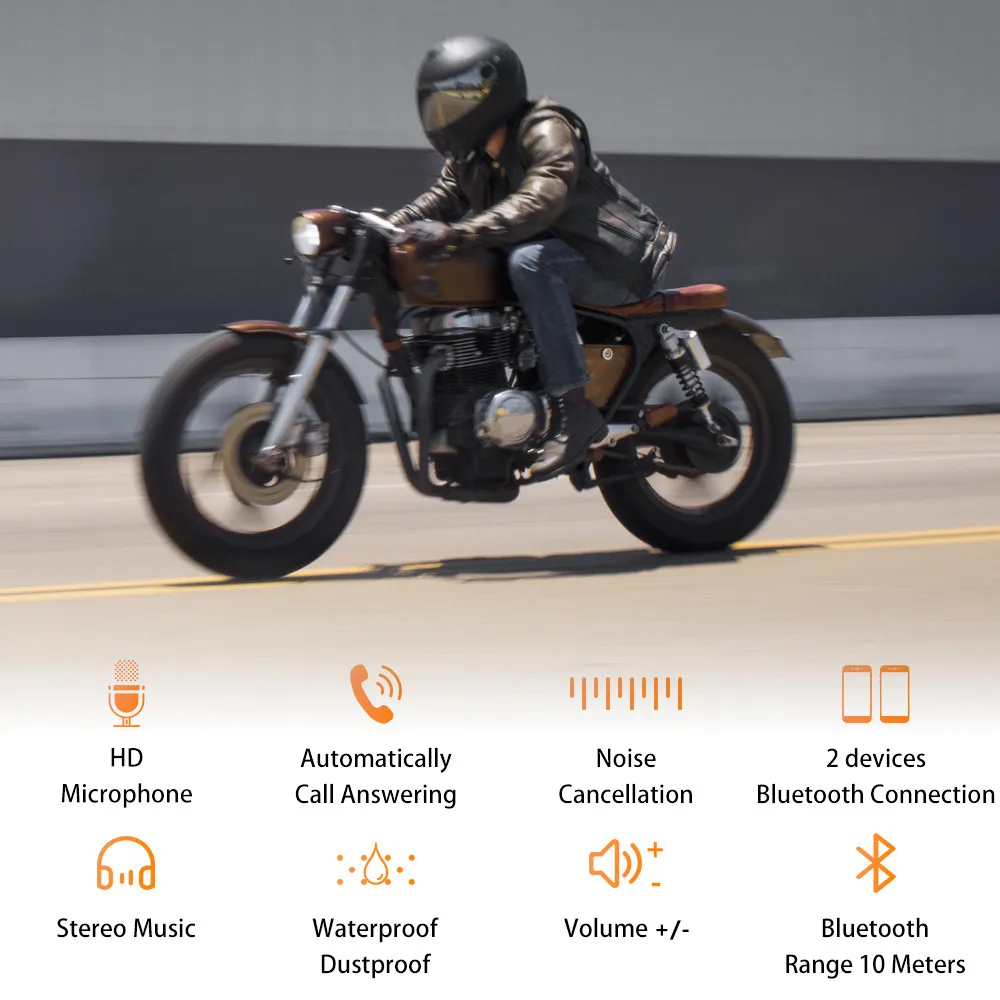 Motorrad Helm Headset Bluetooth Kopfhörer Drahtlose – Bild 2