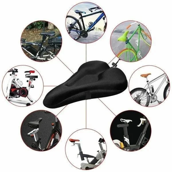 Fahrradsattelbezug 3D Gepolstertes Breites Gel-Schaum-Kissen – Image 5