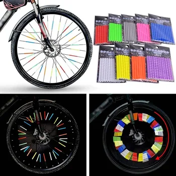 Beutel Fahrrad-Speichen-Reflektoraufkleber Warnstreifen DIY 7,5cm MTB Fahrrad-Reflektor (12 Stück)