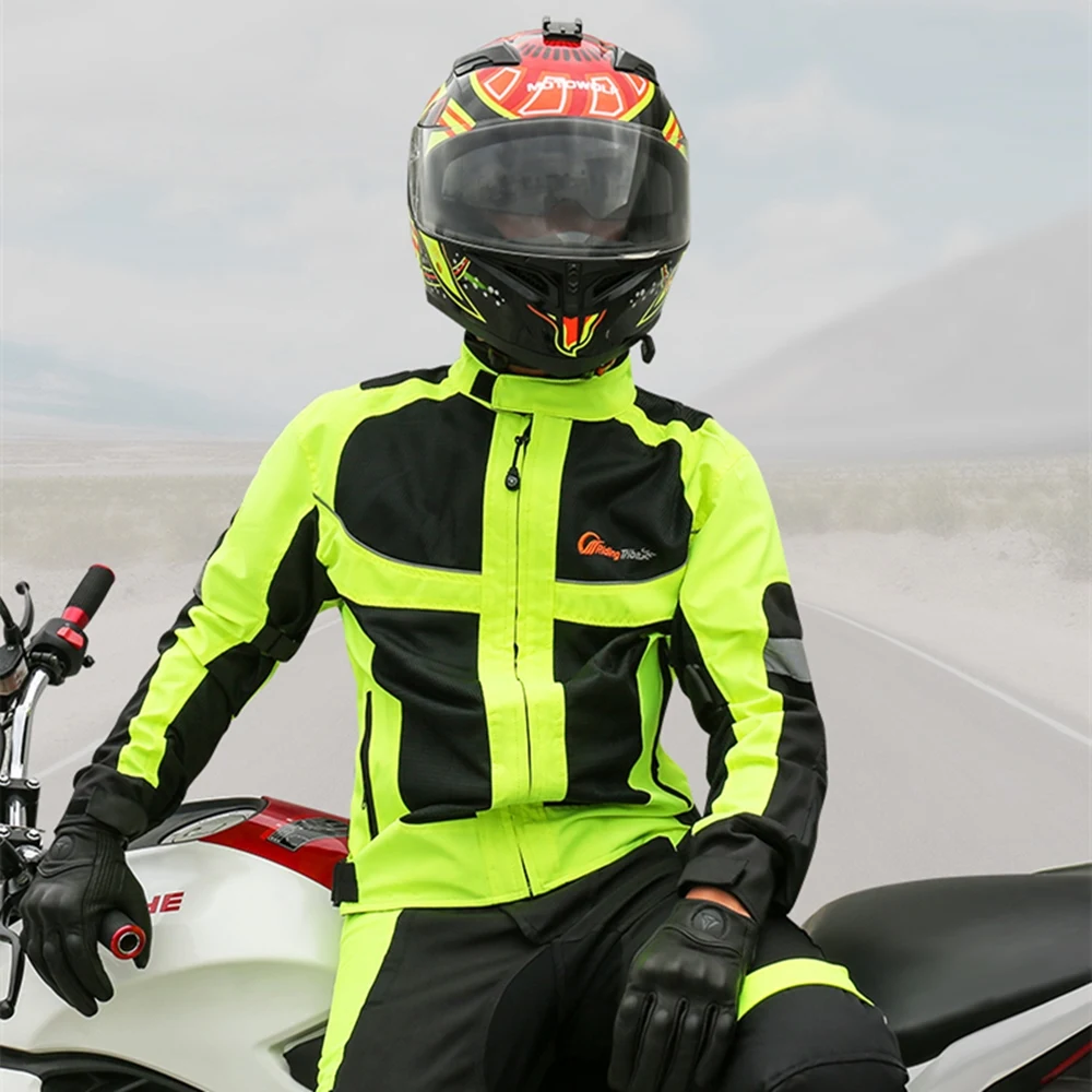 Motorrad jacke Sommer Stil atmungsaktive Motorrad fahren Schutz panzer Mantel Nacht reflektierende Warnung