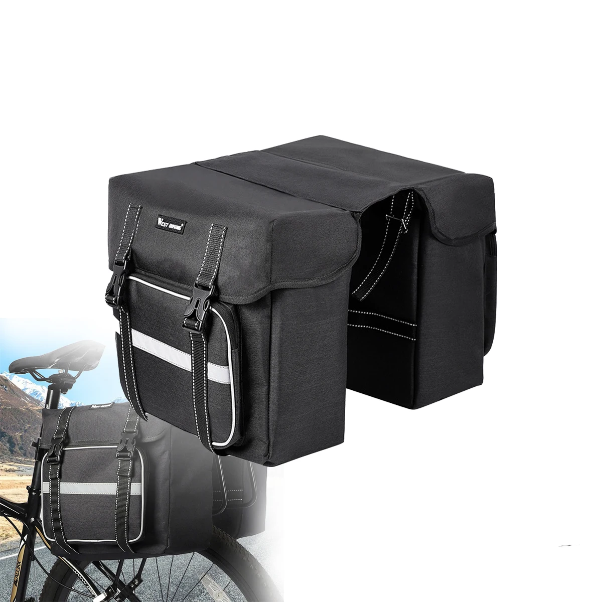 Motorrad-Fahrradtasche 2-in-1 Gepäcktasche für den Rücksitz Satteltasche Outdoor-Reisetasche