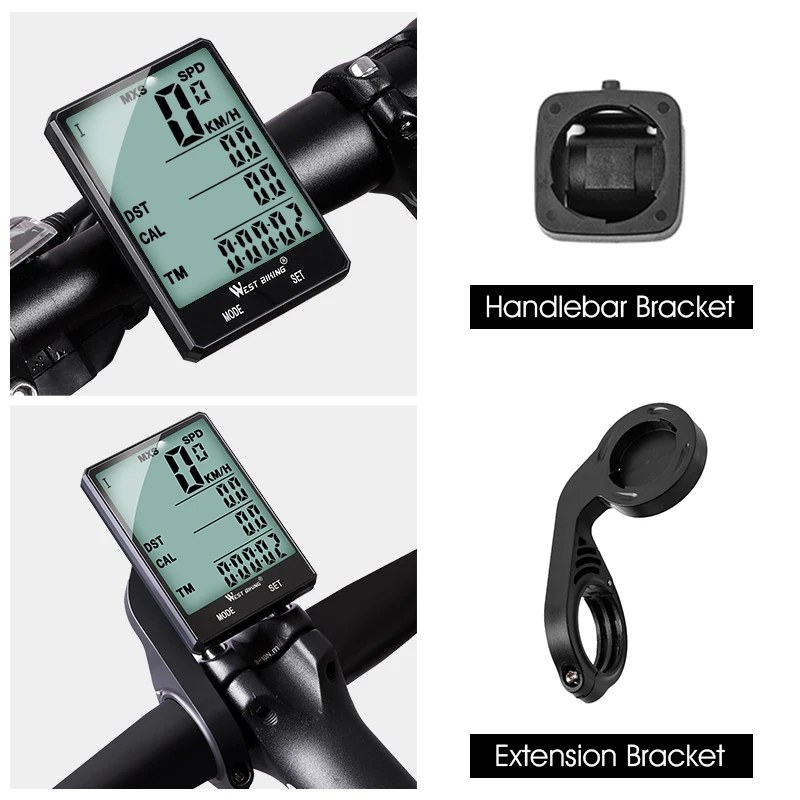 WEST BIKING 2,8 Zoll Fahrradcomputer Großbildschirm Tachometer – Image 5