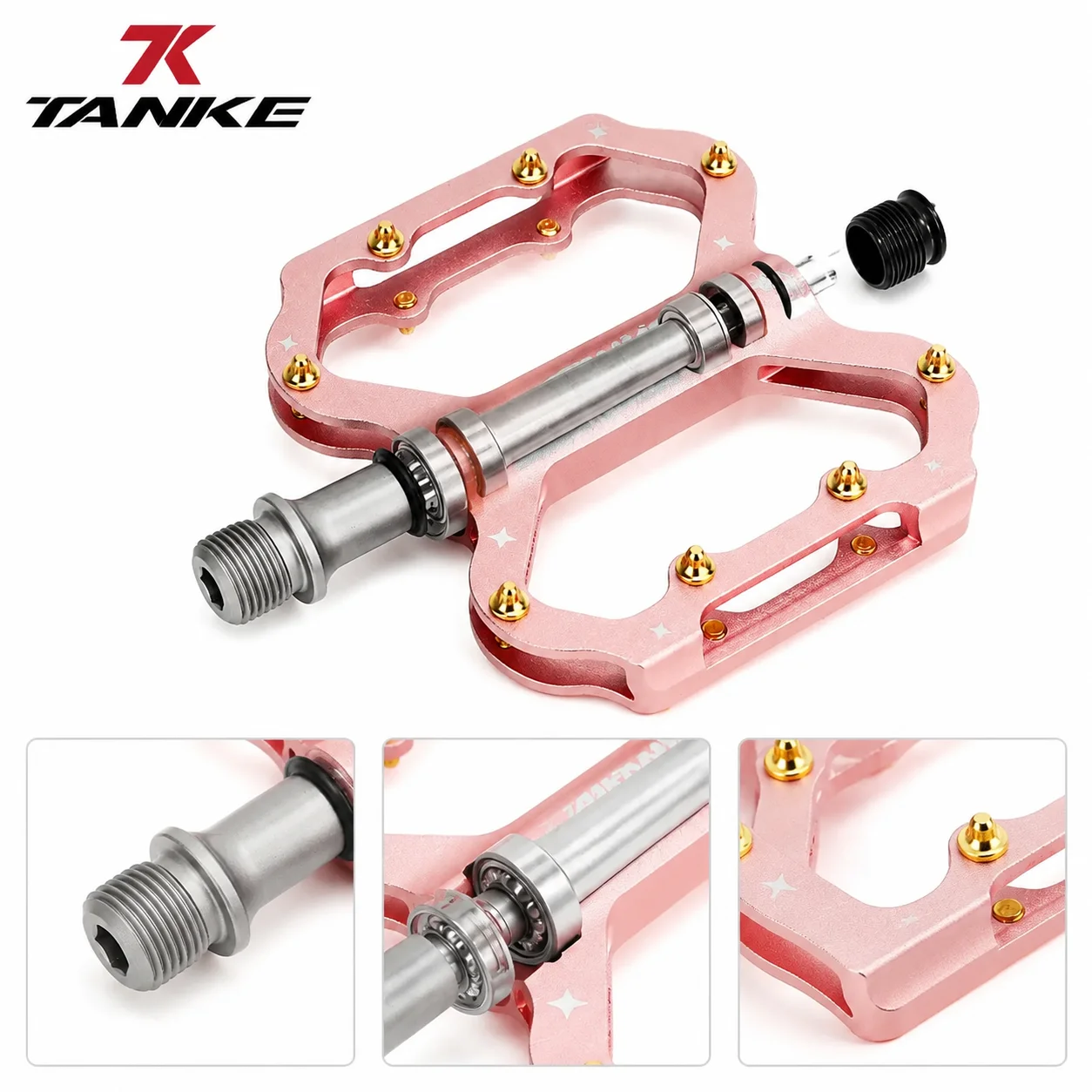 TANKE MTB Fahrradpedale Aluminiumlegierung 3 gedichtete Lager Flache – Image 3