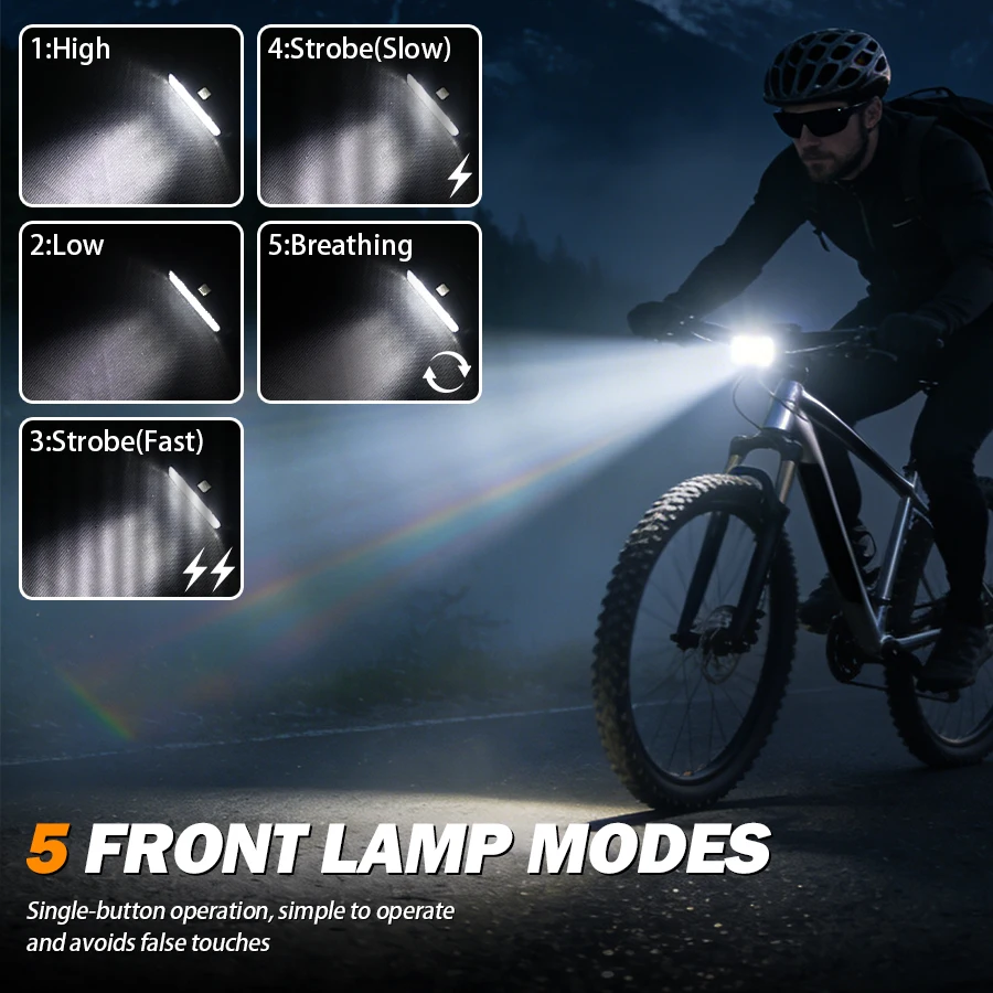 Fahrrad Vorder- und Rücklicht Set USB-Aufladbare Scheinwerfer MTB – Bild 6