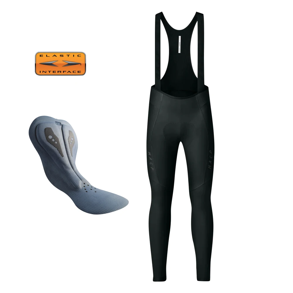 Herren-Radtrikot-Hose mit Trägern, 7-Stunden-Elastik-Interface-Polsterung, MTB-Rennrad-Langhose