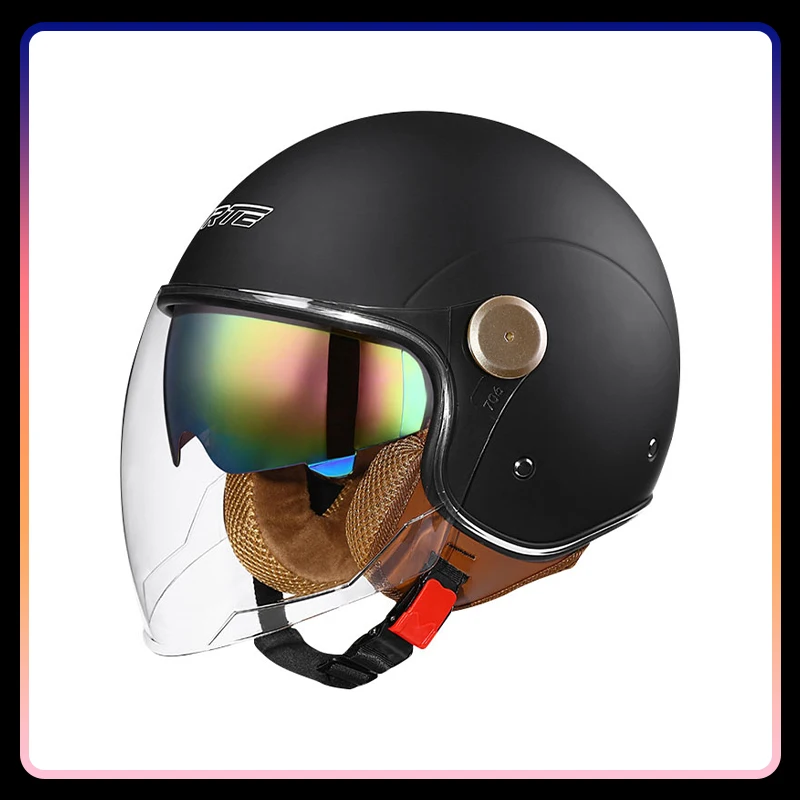 DOT ECE Open Face Helme Jet Moto Helm Dual Objektiv Retro Semi-open – Bild 6