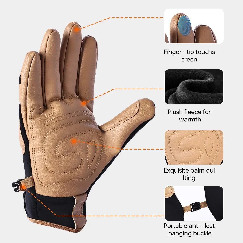 Winter-Fahrradhandschuhe mit Touchscreen-Funktion, winddicht, wärmend – Bild 4
