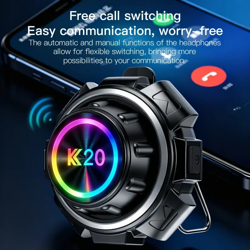 K20 Motorradhelm Bluetooth Intercom Headset 800M 2-Personen-Intercom – Bild 6