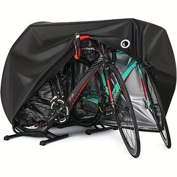 Fahrradabdeckung für 2-Fahrräder, wasserdicht, für den Außenbereich, Regen, Sonne, UV-Staub, winddicht