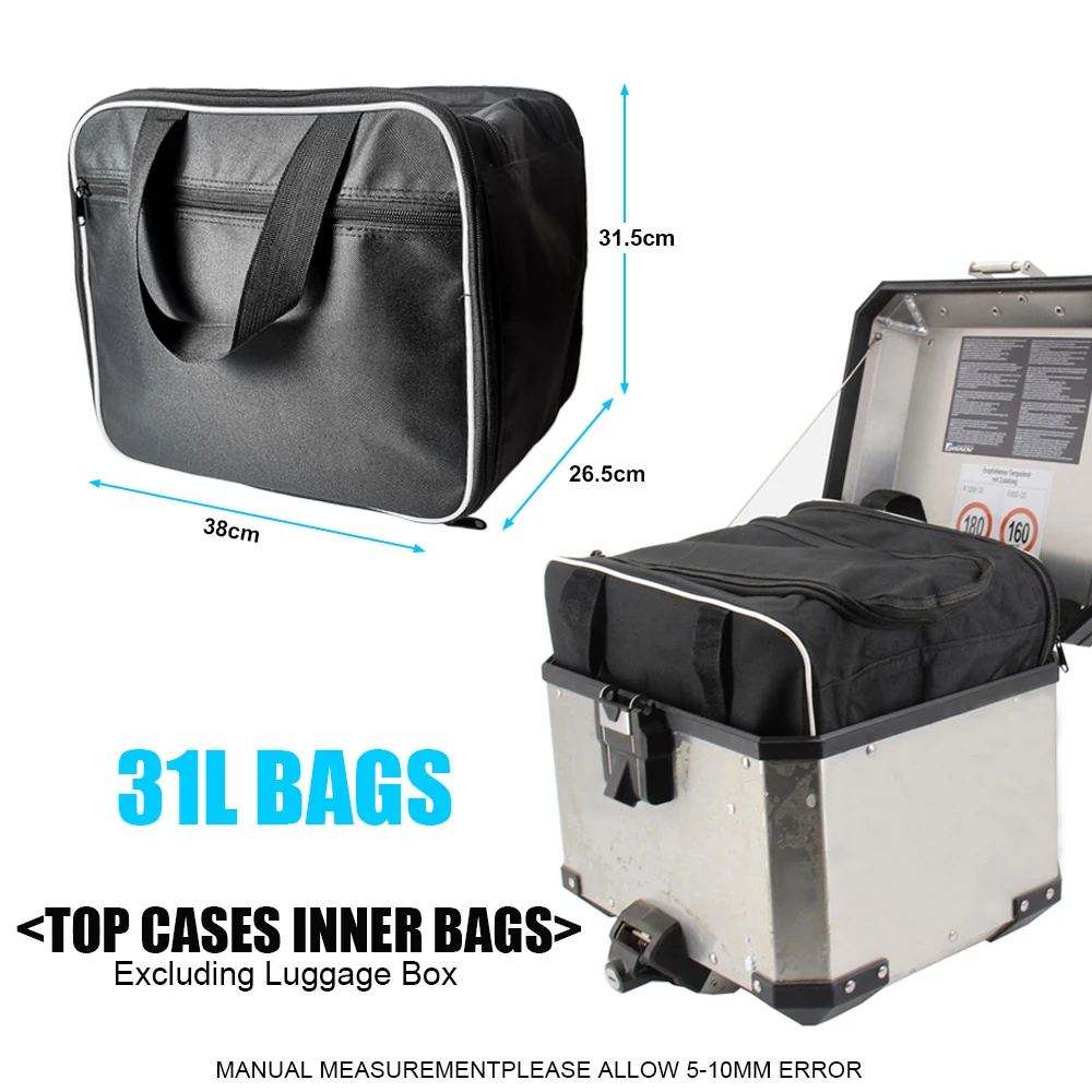 Motorrad-Gepäcktaschen für R1200GS Adv, schwarze Innentaschen, R1250, R1250GS Adv, Koffer, Tasche