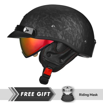 Eingetroffen Retro Half Face Motorradhelm DOT ECE Halbmotorradhelme Herren Damen Unisex Low Profile Halbhelm