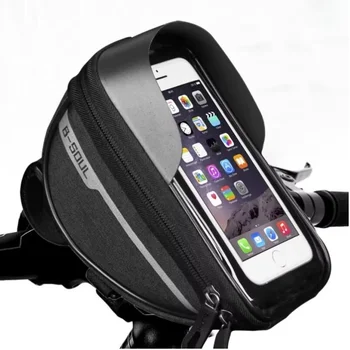 Fahrradtasche 1L Rahmen-Vordertasche Oberrohr-Fahrradtasche Lenker-MTB-Touchscreen-Fahrradtasche Handyhalter